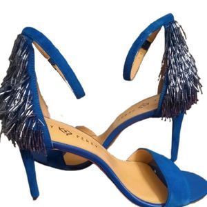 Katy Perry Collections Blue Heels with Silver Fringe